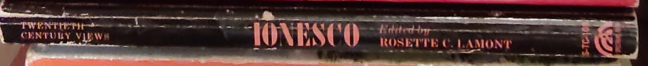 Rosette C. Lamont (edits) IONESCO. A Collection of Critical Essays spine of book image