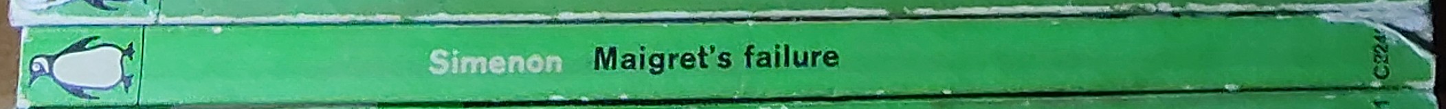 Georges Simenon  MAIGRET'S FAILURE spine of book image