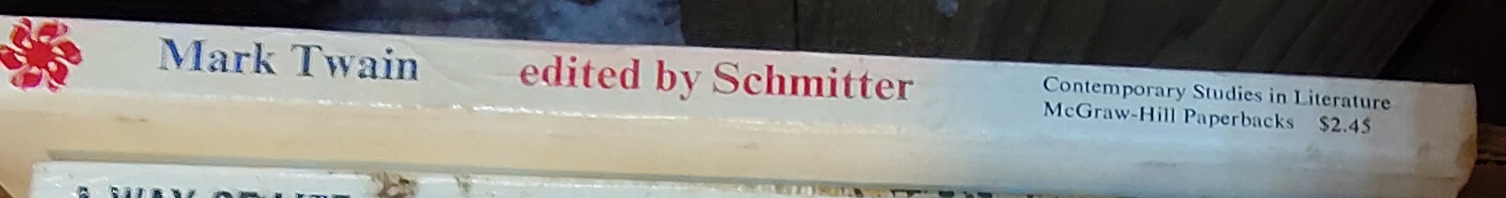 Dean Morgan (edits) MARK TWAIN. a collection of criticism spine of book image