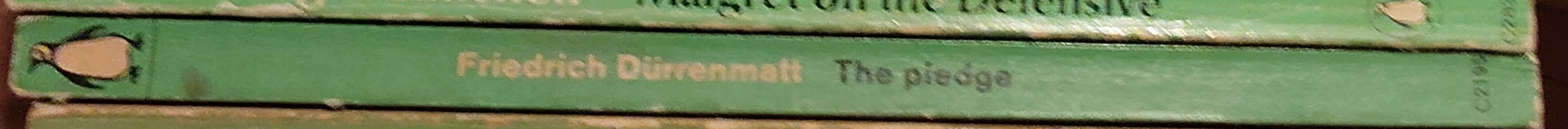 Friedrich Durrenmatt  THE PLEDGE spine of book image