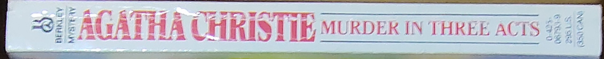 Agatha Christie  MURDER IN THREE ACTS spine of book image