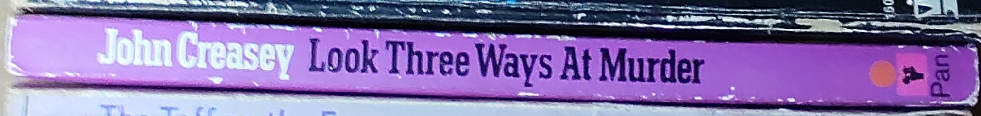 John Creasey  LOOK THREE WAYS AT MURDER spine of book image