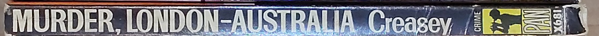 John Creasey  MURDER, LONDON - AUSTRALIA (Superintendent West) spine of book image