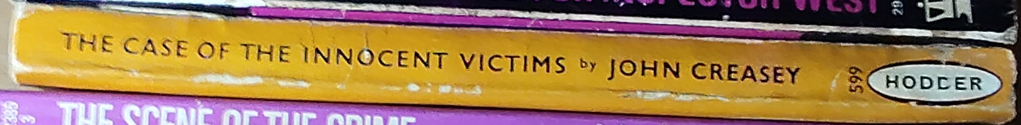 John Creasey  THE CASE OF THE INNOCENT VICTIMS spine of book image