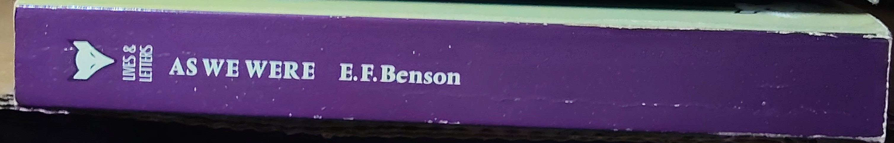 E.F. Benson  AS WE WERE (non-fiction) spine of book image