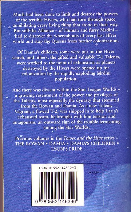 Anne McCaffrey THE TOWER AND THE HIVE book cover scans